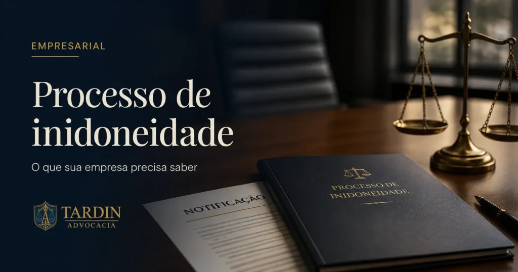 Empresa notificada em processo de declaração de inidoneidade pela Lei 14.133 — Advocacia Tardin